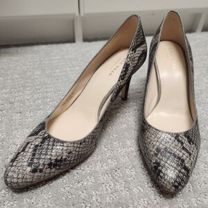 Cole Haan Women's Snakeskin Designed Heels - Black and Cream